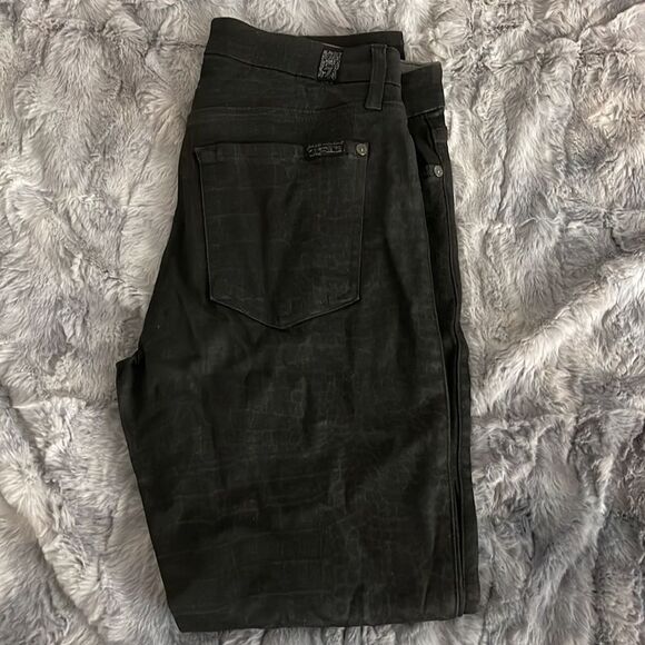 7 For All Mankind Croc-print ankle skinny jeans - Picture 2 of 6